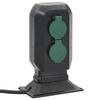 vidaXL Tomada p/ o exterior c/ estaca 4 vias 15,5x11x24 cm preto/verde