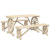 vidaXL 3 pcs conjunto de jantar p/ jardim madeira de abeto maci&ccedil;a