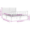 vidaXL Estrutura de cama King Size com cabeceira madeira maci&ccedil;a