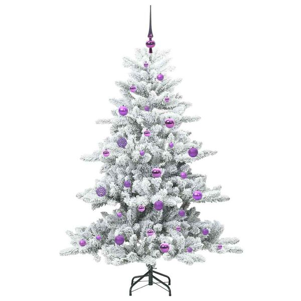 vidaXL &Aacute;rvore de Natal Articulada Artificial Branco 150 cm PVC e A&ccedil;o