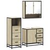 vidaXL 3 pcs conj. m&oacute;veis casa banho derivados madeira carvalho sonoma