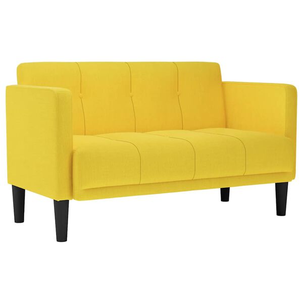 vidaXL Sof&aacute;-luvas 111 cm tecido amarelo