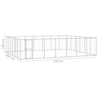vidaXL Canil de exterior 50,82 m² aço galvanizado