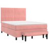 vidaXL Cama com molas/colch&atilde;o 140x200 cm veludo rosa