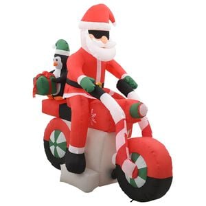 vidaXL Pai Natal de mota insufl&aacute;vel LED IP44 160 cm