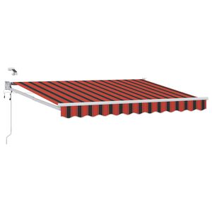 vidaXL Toldo Retr&aacute;til El&eacute;trico Laranja e Preto 2,5 x 2 m