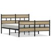 vidaXL Estrutura de cama sem colch&atilde;o 140x200 cm metal carvalho sonoma