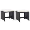 vidaXL 13 pcs conjunto jantar exterior com almofadões vime PE preto