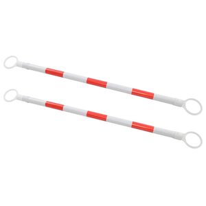 vidaXL Barras retr&aacute;teis p/ cones sinaliza&ccedil;&atilde;o 2 pcs pl&aacute;stico 116-197 cm