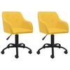 vidaXL Cadeiras de jantar giratórias 2 pcs tecido amarelo