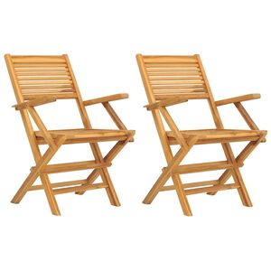 vidaXL Cadeiras de jardim dobr&aacute;veis 2 pcs 55x62x90 cm teca maci&ccedil;a