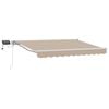vidaXL Estrutura de Toldo Manual com LEDs Bege e Branco 3,5 x 2 m