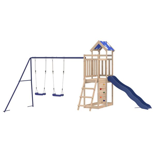 vidaXL Conjunto de brincar p/ exterior madeira de pinho maci&ccedil;a