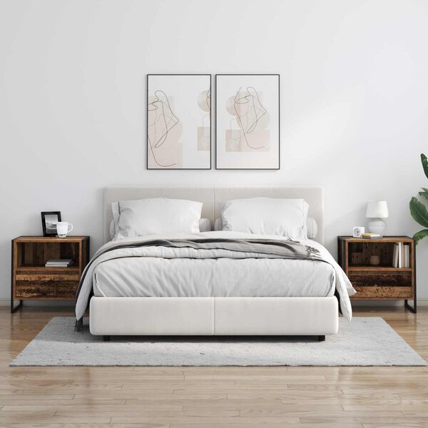 vidaXL Mesa-de-cabeceira com gaveta Madeira Antiga 50 x 39,5 x 50 cm