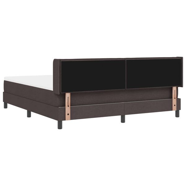 vidaXL Cama Box com colch&atilde;o Marrom Escuro 200 x 180 cm Poli&eacute;ster