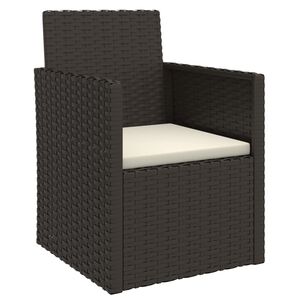vidaXL Poltrona de jardim com almofad&atilde;o vime PE preto