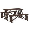 vidaXL 3 pcs conjunto de jantar p/ jardim madeira de abeto maci&ccedil;a