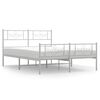 vidaXL Estrutura de cama com cabeceira e p&eacute;s 150x200 cm metal branco