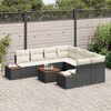 vidaXL Conjunto de Sof&aacute; de Jardim 9 pcs Preto Rattan Sint&eacute;tico
