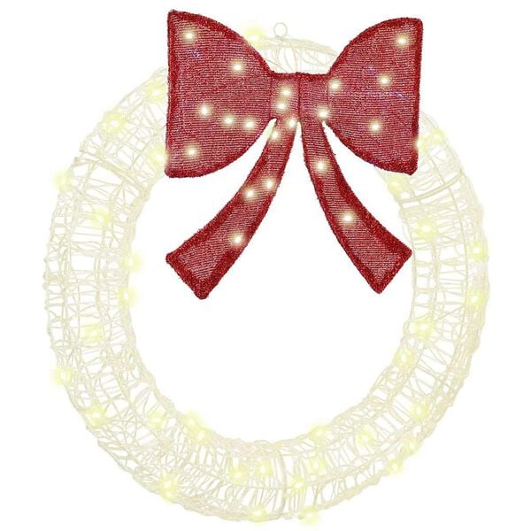 vidaXL Guirlanda com 60 LEDs Branco quente 76 x 8.5 x 76 cm Acr&iacute;lo