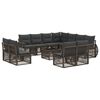 vidaXL Conjunto de Sof&aacute; de Jardim 12 unid. Cinza e Cinza Escuro