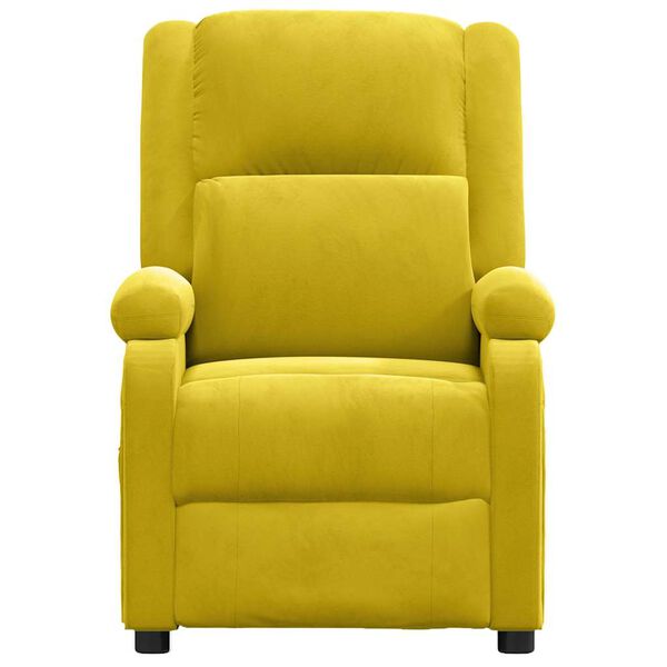 vidaXL Poltrona reclin&aacute;vel veludo amarelo