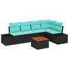 vidaXL Conjunto de Sof&aacute; de Jardim 6 unid. Preto vime PE