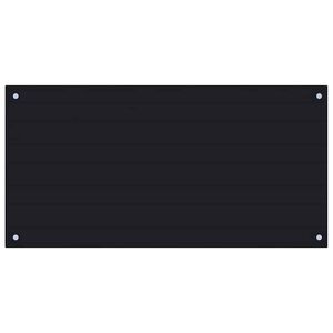 vidaXL Painel anti-salpicos de cozinha 100x50 cm vidro temperado preto