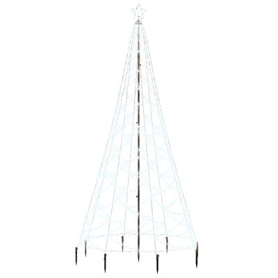 vidaXL Árvore de Natal c/ poste metal 500 luzes LED 3 m branco frio |  