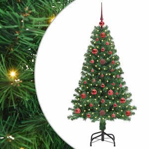 vidaXL &Aacute;rvore Natal artificial pr&eacute;-iluminada c/ bolas 120cm PVC branco