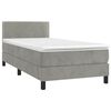 vidaXL Cama box spring c/ colch&atilde;o/LED 80x200 cm veludo cinzento-claro
