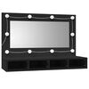 vidaXL Arm&aacute;rio espelhado com luzes LED 90x31,5x62 cm preto