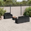 vidaXL 6 pcs conjunto sof&aacute;s de jardim c/ almofad&otilde;es vime PE preto