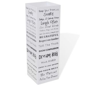 Suporte guarda-chuvas/de armazenamento quadrado branco a&ccedil;o 48,5 cm