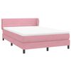 vidaXL Cama com molas/colch&atilde;o 140x210 cm veludo Rosa
