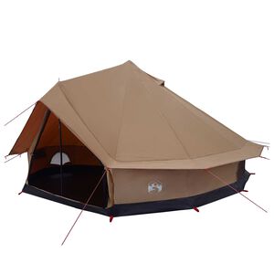 vidaXL Barraca Familiar 10 pessoa Castanho Polialgod&atilde;o