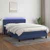 vidaXL Cama box spring c/ colch&atilde;o e LED 140x200 cm tecido azul