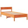 vidaXL Cama sem colchão 75x190 cm madeira de pinho maciça castanho-mel