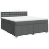 vidaXL Cama com molas/colch&atilde;o 180x200 cm tecido cinzento-escuro