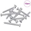 vidaXL Parafusos para M&oacute;veis 12 unid. Prateado M6 x 60 mm A&ccedil;o