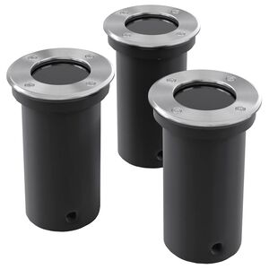 Luzes embutidas para jardim, redondas / 3 pe&ccedil;as