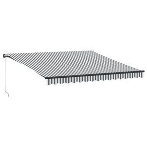 vidaXL Toldo retr&aacute;til manual com luzes LEDs 400x350cm antracite/branco