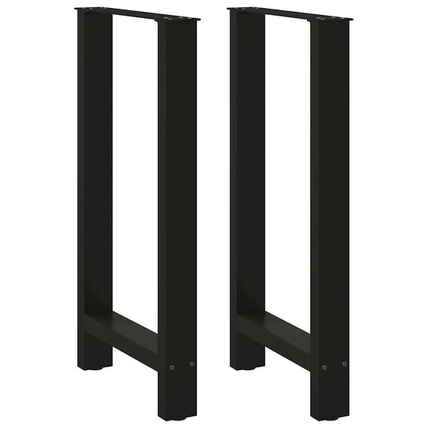 vidaXL P&eacute;s para mesa de bar pretos 2 pe&ccedil;as 40x(90-91) cm a&ccedil;o