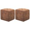 vidaXL Pufe 2 pcs 30x30x30 cm camur&ccedil;a castanho