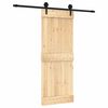 vidaXL Porta Deslizante Natural e Preto 80 x 210 cm