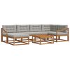 vidaXL Conjunto de Sof&aacute;s para Exterior 7 pcs Cinza Natural e Claro