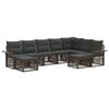 vidaXL Conjunto de Sof&aacute; de Jardim 9 pcs Cinza e Cinza Escuro vime PE