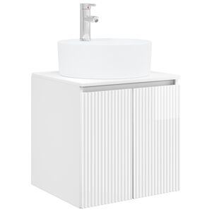 vidaXL Vaidade com Pia Suspensa Branco Brilhante 49,5 x 44,5 x 65 cm