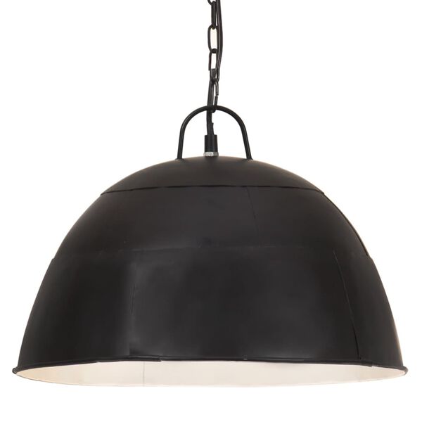 vidaXL Candeeiro suspenso vintage indust. redondo 25 W 41 cm E27 preto