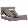 vidaXL Cama com Armazenamento Cinzento-acastanhado 200 x 200 cm Tecido